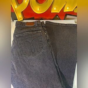 Calvin Klein Women's Mid Rise Flared Fit Black Denim Jeans 6w/30l Great Quality